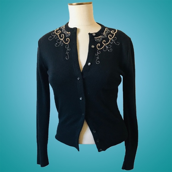 Vintage Sweaters - SOLD Vintage 1950s Beaded Cardigan